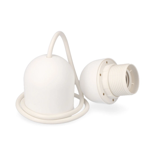 Kit De Suspension Blanc E-27 Longueur 80cm Sous Emballage