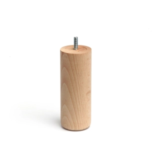 Pied Cylindrique En Bois Hêtre Couleur Brut Mod.447. Dimensions Ø5,6x15cm Rei
