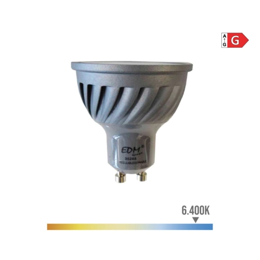 Ampoule Led Dichroïque Dimmable Gu10 6w 480lm 6400k Lumière Froide Ø5x5,5cm Edm