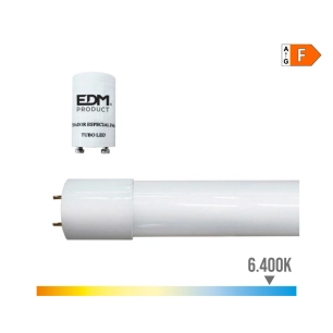 Tube Led T8 9w 800lm 6500k Lumière Froide (EQ.18W) Ø2,6x60cm Edm