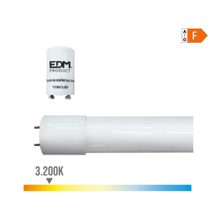 Tube Led T8 9w 800lm 3200k Lumière Chaude (EQ.18W) Ø2,6x60cm Edm