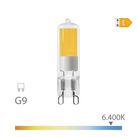 Ampoule Led G9 5w 575lm 6400k Lumière Froid : Ø1,43x6,45cm