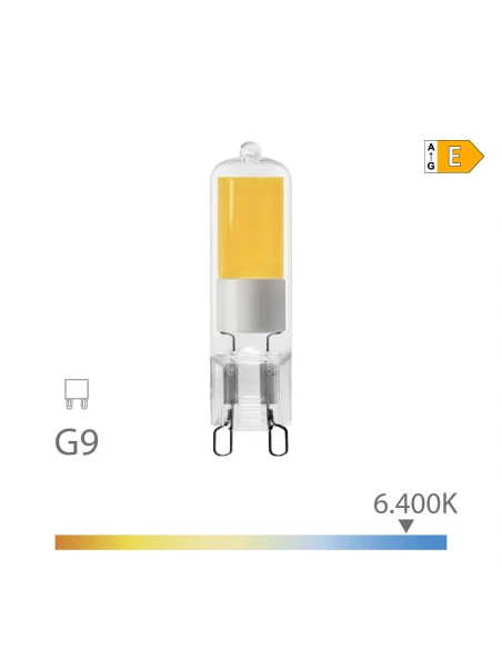 Ampoule Led G9 5w 575lm 6400k Lumière Froid : Ø1,43x6,45cm