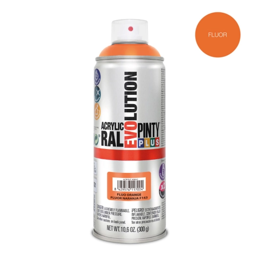 Peinture En Aérosol Pintyplus Evolution 520cc Orange Fluorescent F143