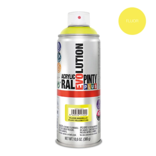 Peinture En Aérosol Pintyplus Evolution 520cc Jaune Fluorescentf146