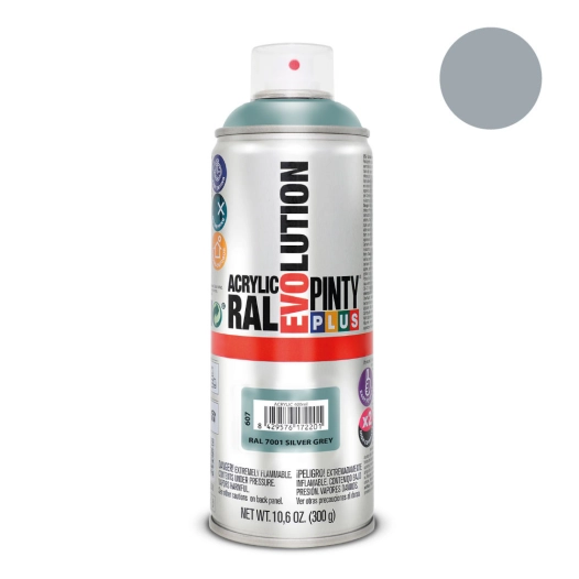 Peinture En Aérosol Pintyplus Evolution 520cc Ral 7001 Gris Argent