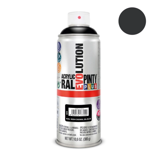 Peinture En Aérosol Pintyplus Evolution 520cc Ral 9004 Noir De Sécurité