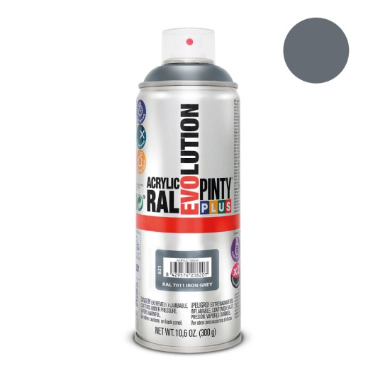 Peinture En Aérosol Pintyplus Evolution 520cc Ral 7011 Gris Fer