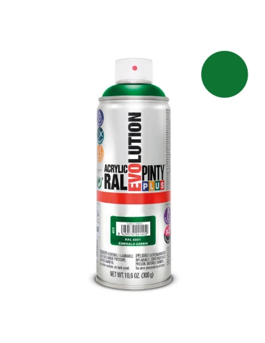 Peinture En Aérosol Pintyplus Evolution 520cc Ral 6001 Vert Emeraude