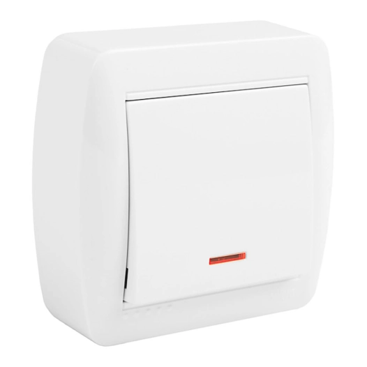 Commutateur Unipolaire Avec Indicateur Lumineux 74x72x78mm. Solera Mur02ilu