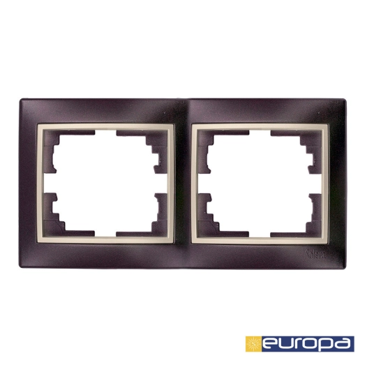 Cadre Horizontal Pour 2 Elements Cadre Noir Et Contour Perle 154x81x10mm S.Europa Solera Erp72nu