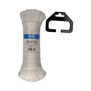 Écheveau Tressé Nylon 25mts Blanc Grenat Edm