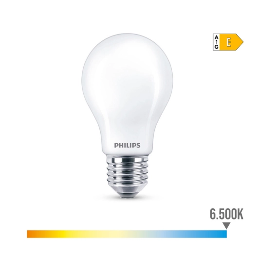 Ampoule Led Standard E27 8,5w 1055lm 6500k Lumière Froide Ø6x10,4cm. Philips