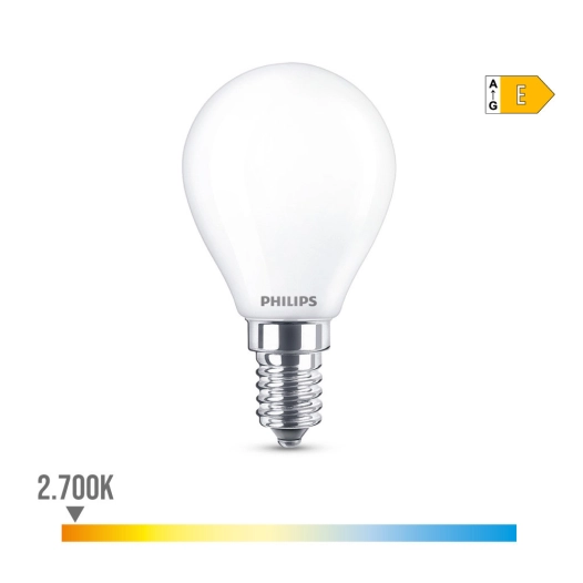 Ampoule Led Sphérique E14 6.5w 806lm 2700k Lumière Chaude Ø4.5x8cm Philips