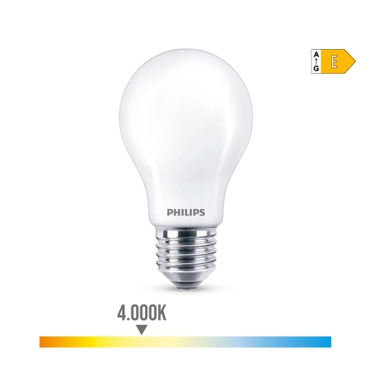 Ampoule Led Standard E27 8,5w 1055lm 4000k Lumière Neutre Ø6x10,4cm. Philips