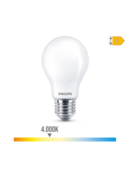 Ampoule Led Standard E27 8,5w 1055lm 4000k Lumière Neutre Ø6x10,4cm. Philips