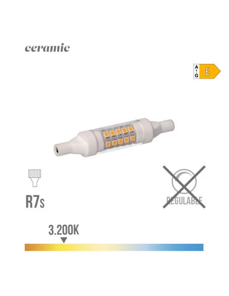 Ampoule Led Lineaire 78mm R7s 5.5w 600lm 3200k Lumière Chaude Base Ceramique Ø1.5x7.8cm Edm