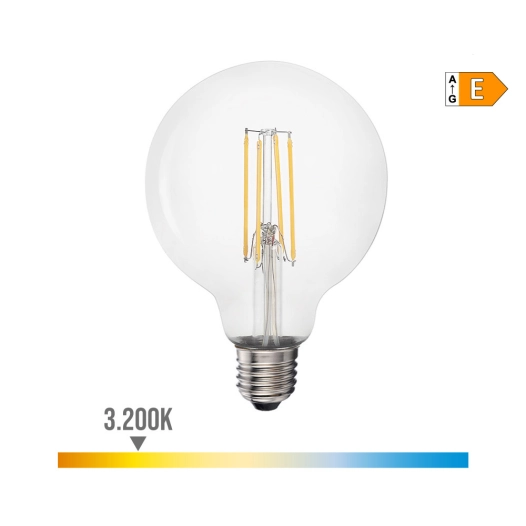 Ampoule Ballon Avec Filament Led E27 6w 800lm 3200k Lumière Chaude Ø9.5x14.5cm Edm