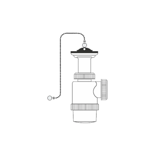 Siphon Bouteille Extensible V70 1'' 1/2'' Avec Chaînette Et Couchon