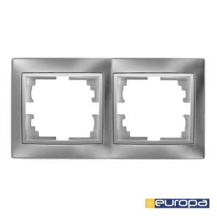 Cadre Horizontal Pour 2 Elements Couleur Argent 154x81x10mm S.Europa Solera Erp72au