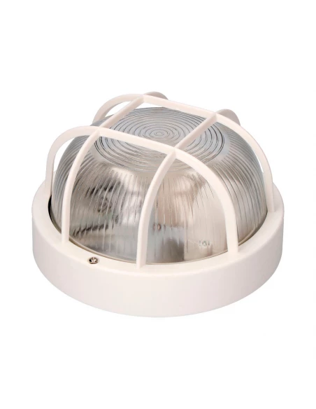 Applique Ronde Ip54 Couleur Blanche 1xe27 40w Ø18,5x10,4cm Modèle Tarragone. Edm