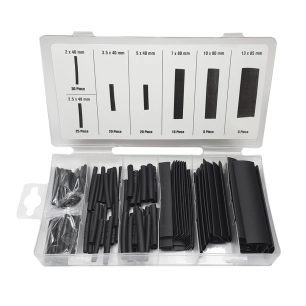 Assortiment De Gaines Thermorétractables Noires Plusieurs Tailles