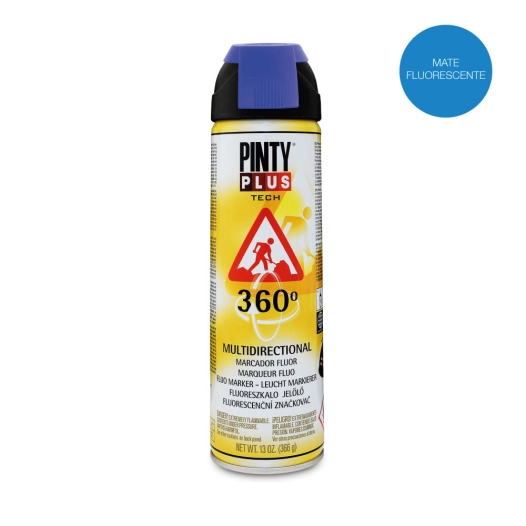 Peinture En Aérosol Pintyplus Tech 650cc Marqueur Fluo 360° Bleu T118