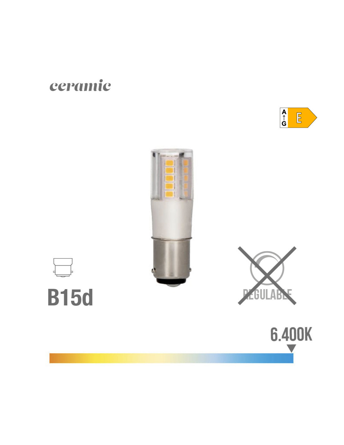 Ampoule Led Baionnette B15d 6w 700lm 6400k Lumière Froide Ø1.7x5.7cm Edm -  - 98936Générique