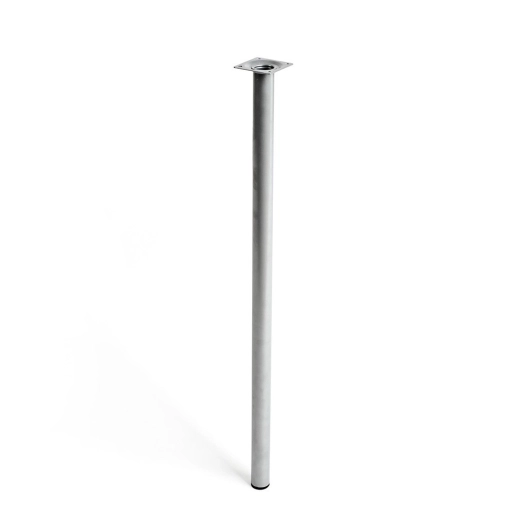 Pied Cylindrique En Acier Couleur Chrome Mat Mod. 401g. Dimensions Ø3x80cm 2-401g.800.38 Rei