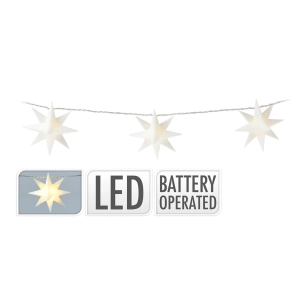 Décoratif Guirlande Star 10 Leds Lumière Blanche Chaude. 1,8m