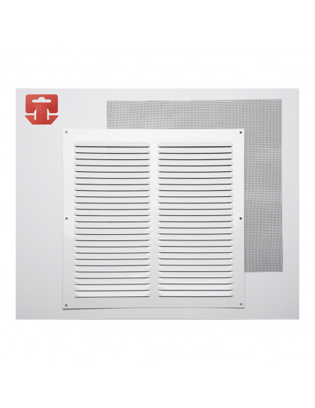 5 Grille Avec Toile Moustiquaire Aluminium 0.6 Couleur Blanc Laqué 300x300mm (G)