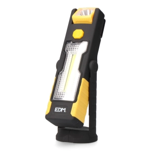 Lampe Torche Led Cob Xl Double Fonction 1led 3w + 1 Led 1w Avec Crochet + Aimant 3xaaa (PILES Incluses) Edm