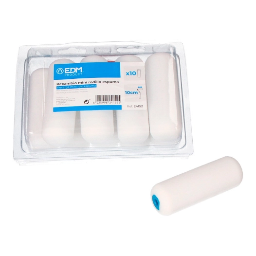 5 Recharge Mini Rouleau Eponge 110mm 10 Unites Edm