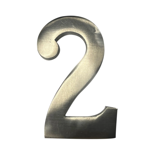 Numéro De Maison 2 En Nickel Mat 10cm Fixation Invisible