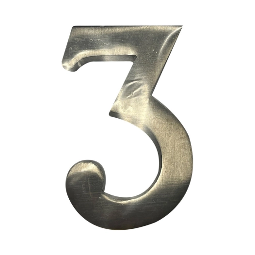 Numéro De Maison 3 En Nickel Mat 10cm Fixation Invisible