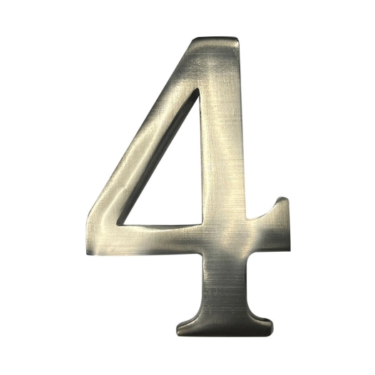 Numéro De Maison 4 En Nickel Mat 10cm Fixation Invisible