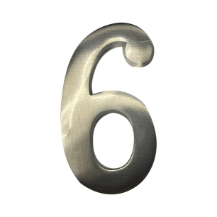 Numéro De Maison 6 En Nickel Mat 10cm Fixation Invisible