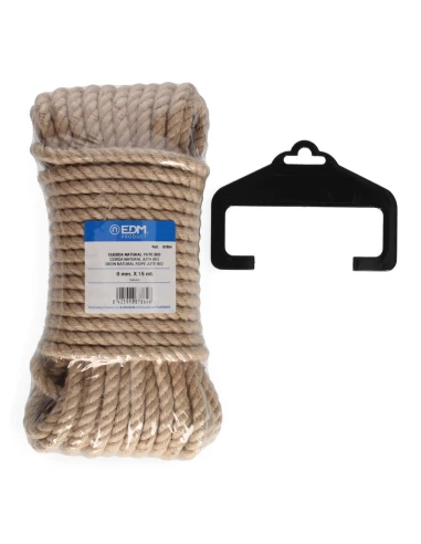 Écheveau 15 Mt. Corde Bio En Jute Naturel. 3 Cordages. Calibre 8 Mm Edm