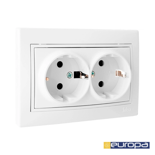 Double Prise T/Tl Avec Obturateur 16a 250v Solera Erp60/2u