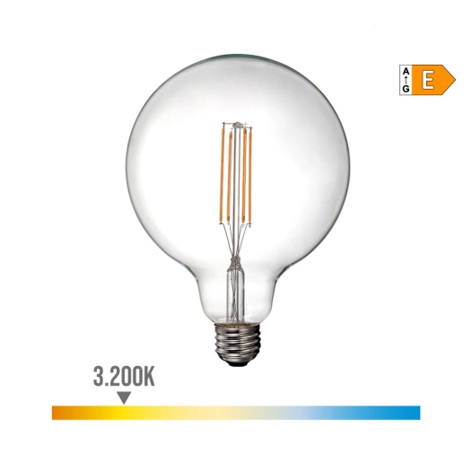 Ampoule Ballon Avec Filament Led E27 6w 800lm 3200k Lumière Chaude Ø12.5x17cm Edm