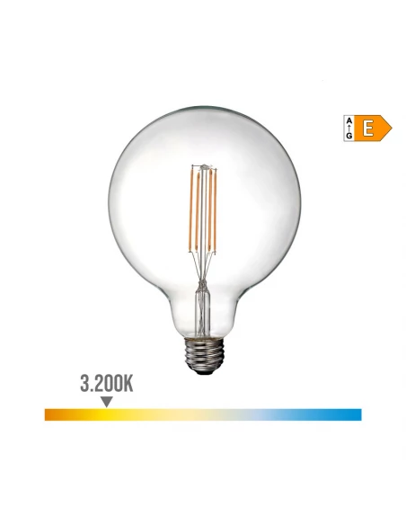 Ampoule Ballon Avec Filament Led E27 6w 800lm 3200k Lumière Chaude Ø12.5x17cm Edm