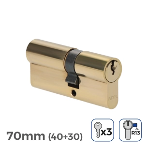 Cylindre De Porte 70mm (40+30MM) Court Cam R13 5 Clés De Sécurité Inclus Edm
