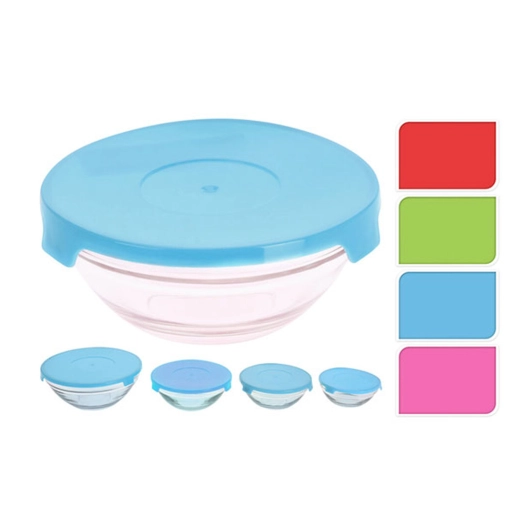 Set 5 Boîtes À Lunch En Verre Type Bol Couleurs Assorties.