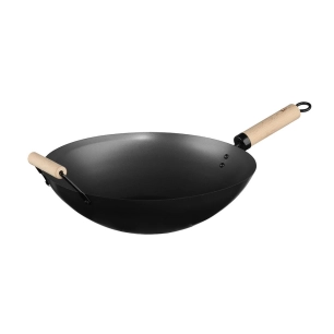 Wok Acier Ø35cm Avec Manche En Bois