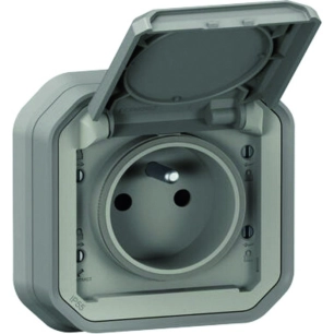Plexo prise 2p+t encastre gris encastré - LEGRAND