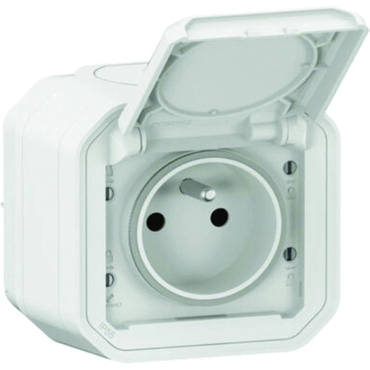 plexo 2p+t f/b blanc saillie