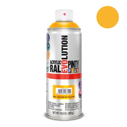 Peinture En Aérosol Pintyplus Evolution 520cc Ral 1028 Jaune Melon