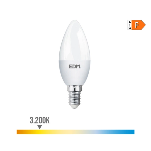 Ampoule Bougie Led E14 7w 600lm 3200k Lumière Chaude Ø3.6x10.3cm Edm