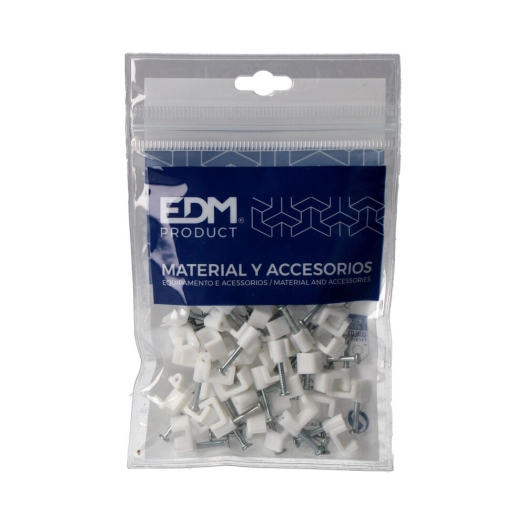 4 Agrafe Serre-Câble Blanche Pour Tuyau Plat 2x1 N° 03 Sous Emballage Edm
