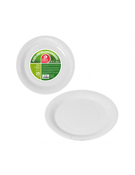 Assiettes Carton Blanches 23cm Écologiques et Pratiques - BEST PRODUCTS